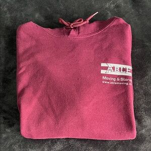 Able Burgundy Pullover Hoodie with White Logo